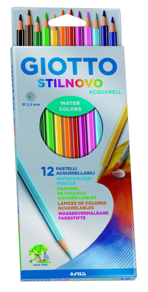 Lápices Acuarelables x12 Colores Stilnovo Acquarell Giotto (51447