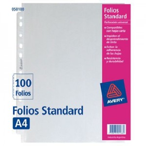 FOLIO A4 AVERY STANDARD X 100