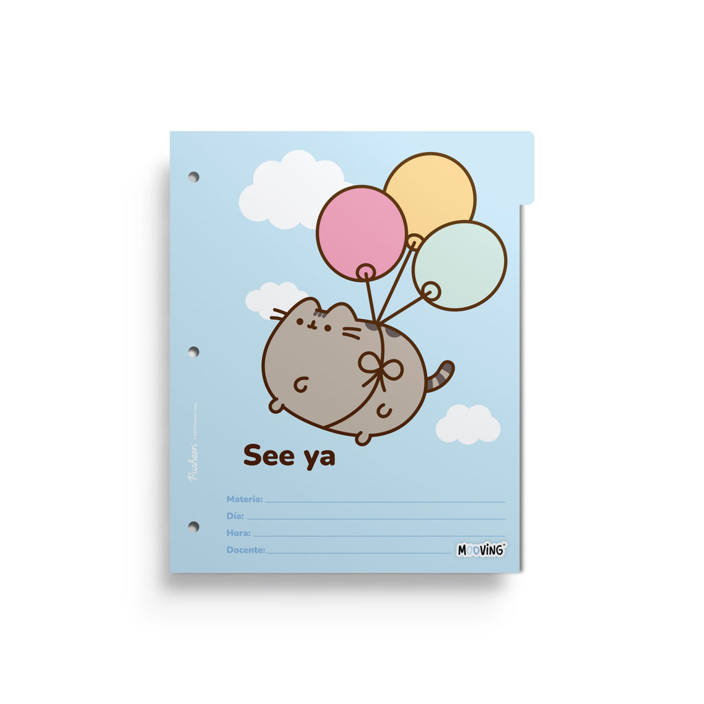 SEPARADOR MATERIAS MOOVING PUSHEEN ESCOLAR X 6 - libreriaoasis.com