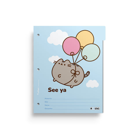 SEPARADOR MATERIAS MOOVING PUSHEEN ESCOLAR X 6 - libreriaoasis.com