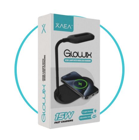 CARGADOR INALAMBRICO XAEA GLOWIX CON LAMPARA 15W