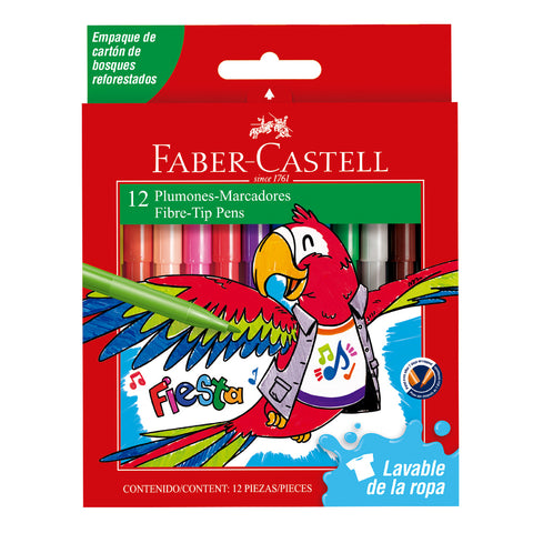 MARCADORES FABER CASTELL Fiesta x 12 Colores - libreriaoasis.com
