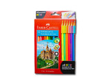 LAPICES DE COLORES FABER CASTELL x 18 COLORES - 12 CLASICOS + 6 NEON