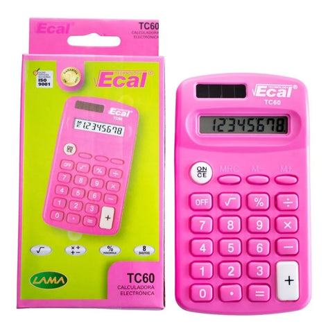 CALCULADORA ECAL TC60 portátil ROSA
