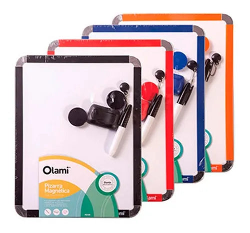 PIZARRA BLANCA MAGNETICA A4 21.6 x 29.7cm + MARCADOR + IMANES + BORRADOR - libreriaoasis.com