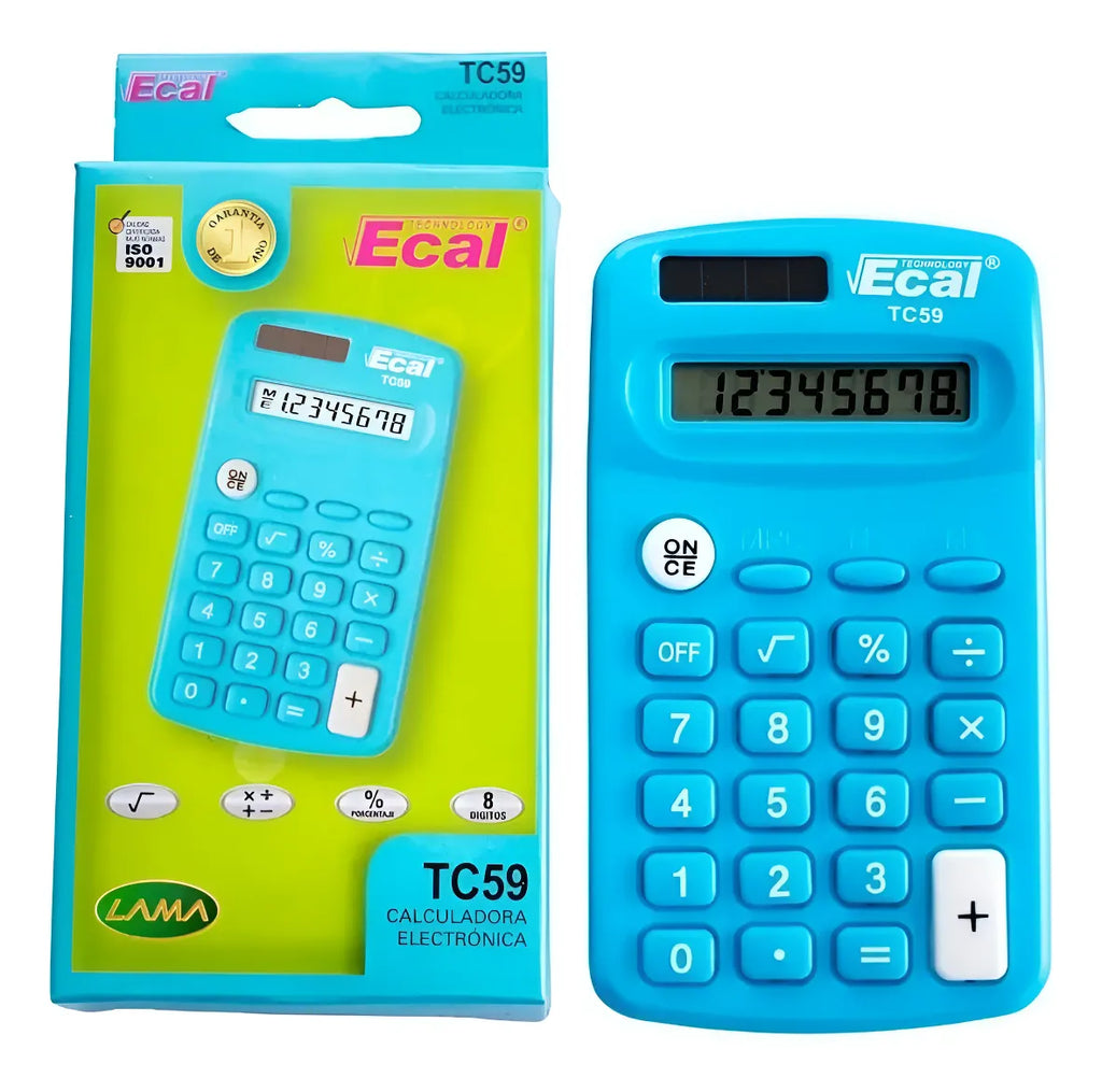 CALCULADORA ECAL TC59 portátil TURQUESA