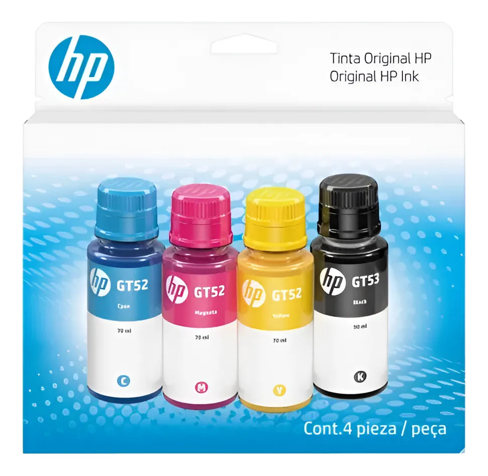 TINTAS HP GT 52 y 53 PACK DE 4 COLORES ORIGINALES