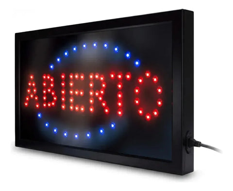CARTEL LUMINOSO LED "ABIERTO" HYTOSHY 220V