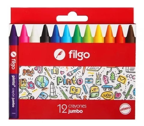 CRAYONES GRUESOS FILGO JUMBO X 12 colores