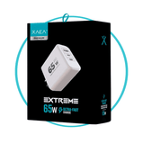 ADAPTADOR CARGADOR XAEA EXTREME 65W 1 USB A + 2 TIPO C