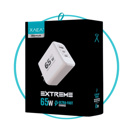 ADAPTADOR CARGADOR XAEA EXTREME 65W 1 USB A + 2 TIPO C