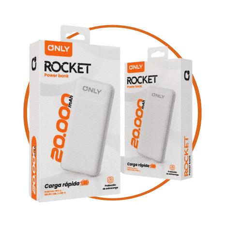 POWER BANK ONLY ROCKET BLANCO 20.000 mAh Doble Salida
