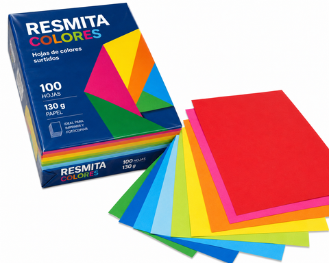 RESMITA CARTULINA COLORES SURTIDO A4 130G X 100 hojas