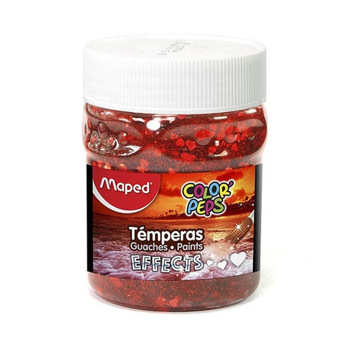 TEMPERA MAPED POTE 200GR EFFECT CORAZONES ROJO