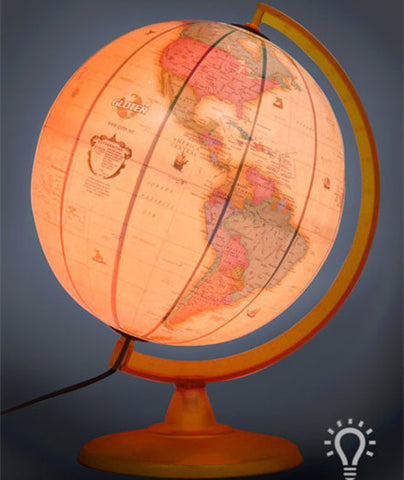  GLOBO TERRAQUEO GLOTER 25CM ANTIQUE C/ LUZ 257AL