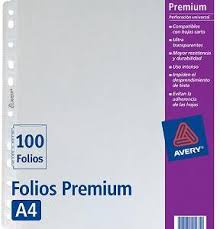 FOLIO A4 AVERY PREMIUM 70mic X 100