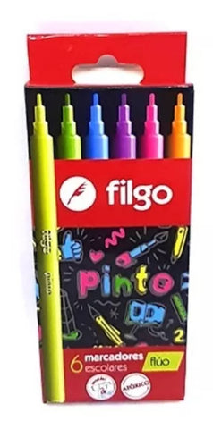  MARCADORES FILGO FLUO X 6 Colores
